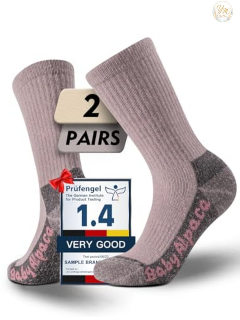 Alpaca Wool Hiking Crew Socks for Men & Women, Thermal Winter